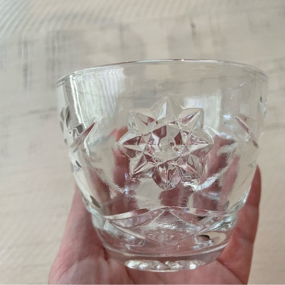 Prescut Clear Open Sugar by Anchor Hocking Pressed Star Fan Design - Picture 8 of 11